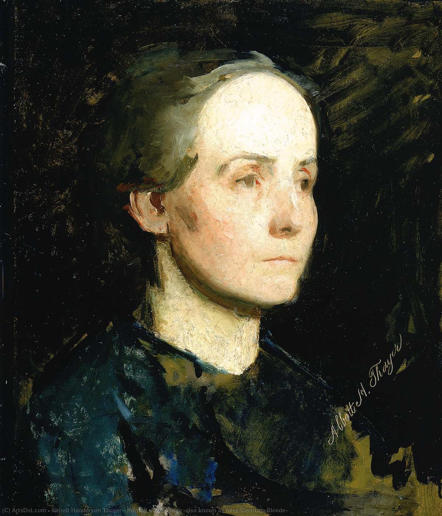 Portrait Of A Woman (also Known As Miss Gertrude Bloede) — Abbot Henderson Tejer