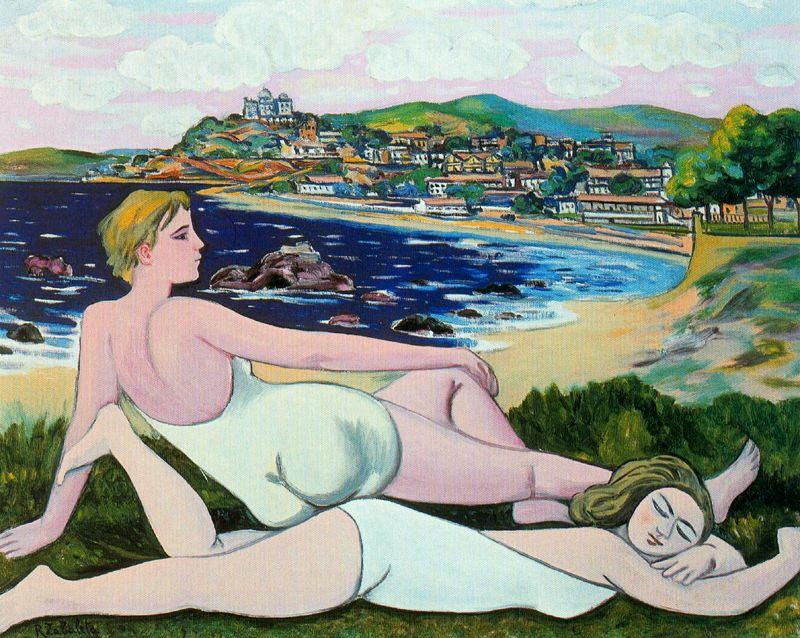 Bathers On The Beach In Santander — Rafael Zabaleta Fuentes