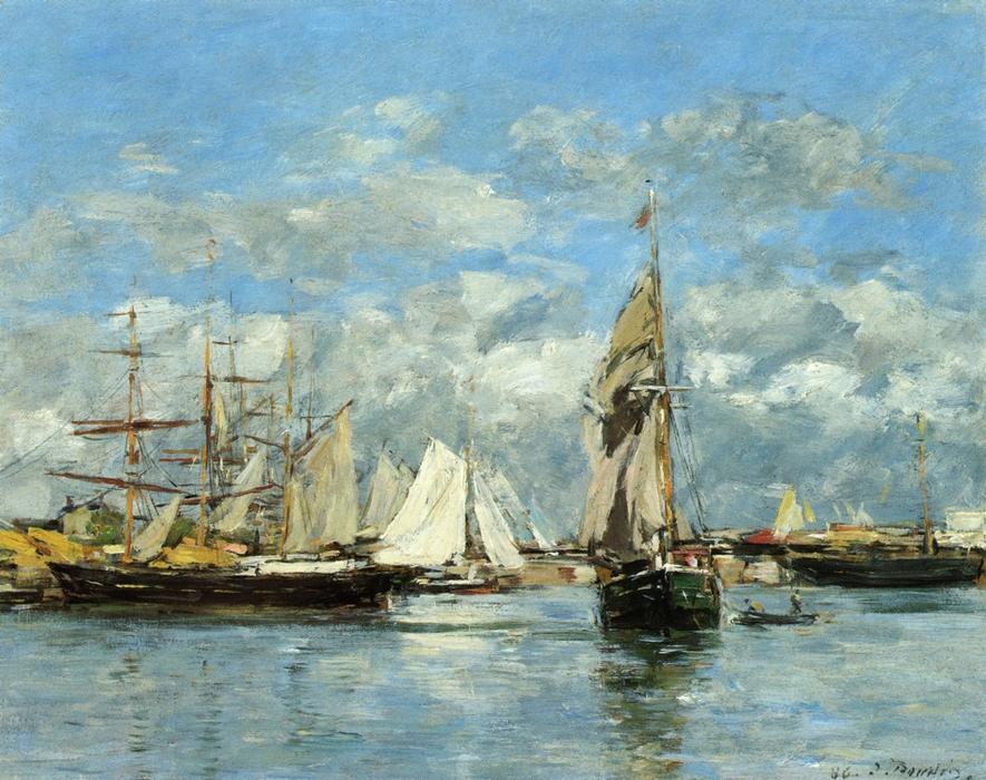 Port Of Trouville, High Tide — Eugène Louis Boudin