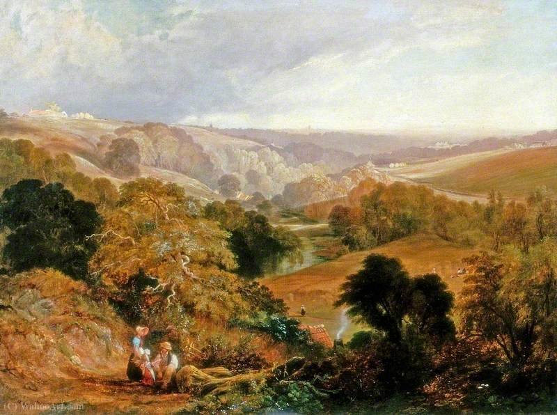 Evening View On Heaton Dene, Lancashire, From An Eminence Near Mable's Mill — Thomas Miles Richardson Junior
