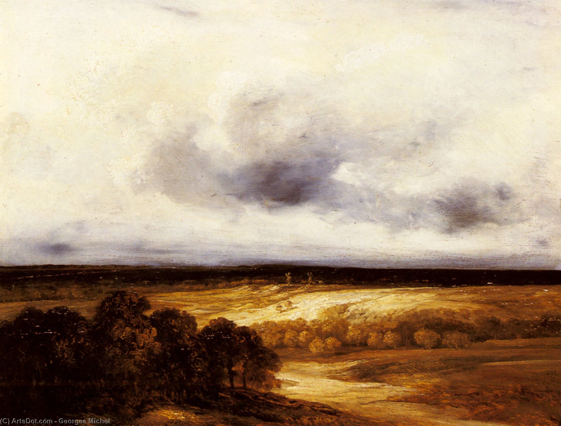 An Extensive Landscape With Windmills — Georges Michel