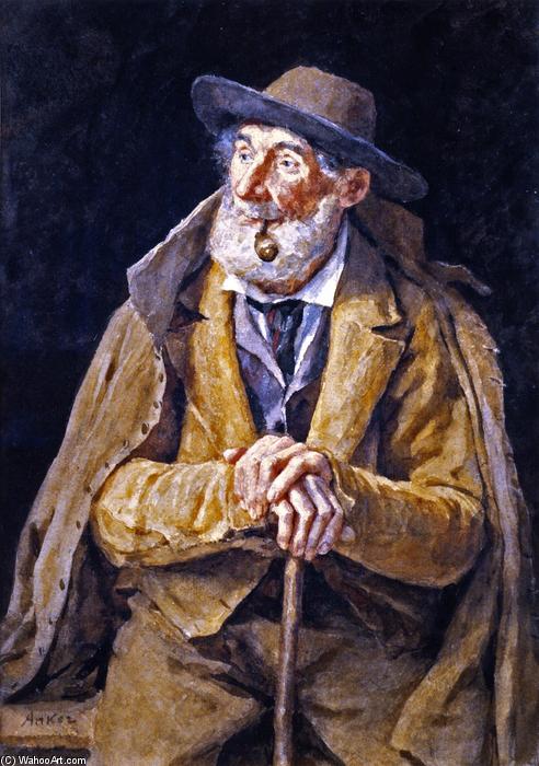 A Seated Farmer With A Pipe — Albert Samuel Anker