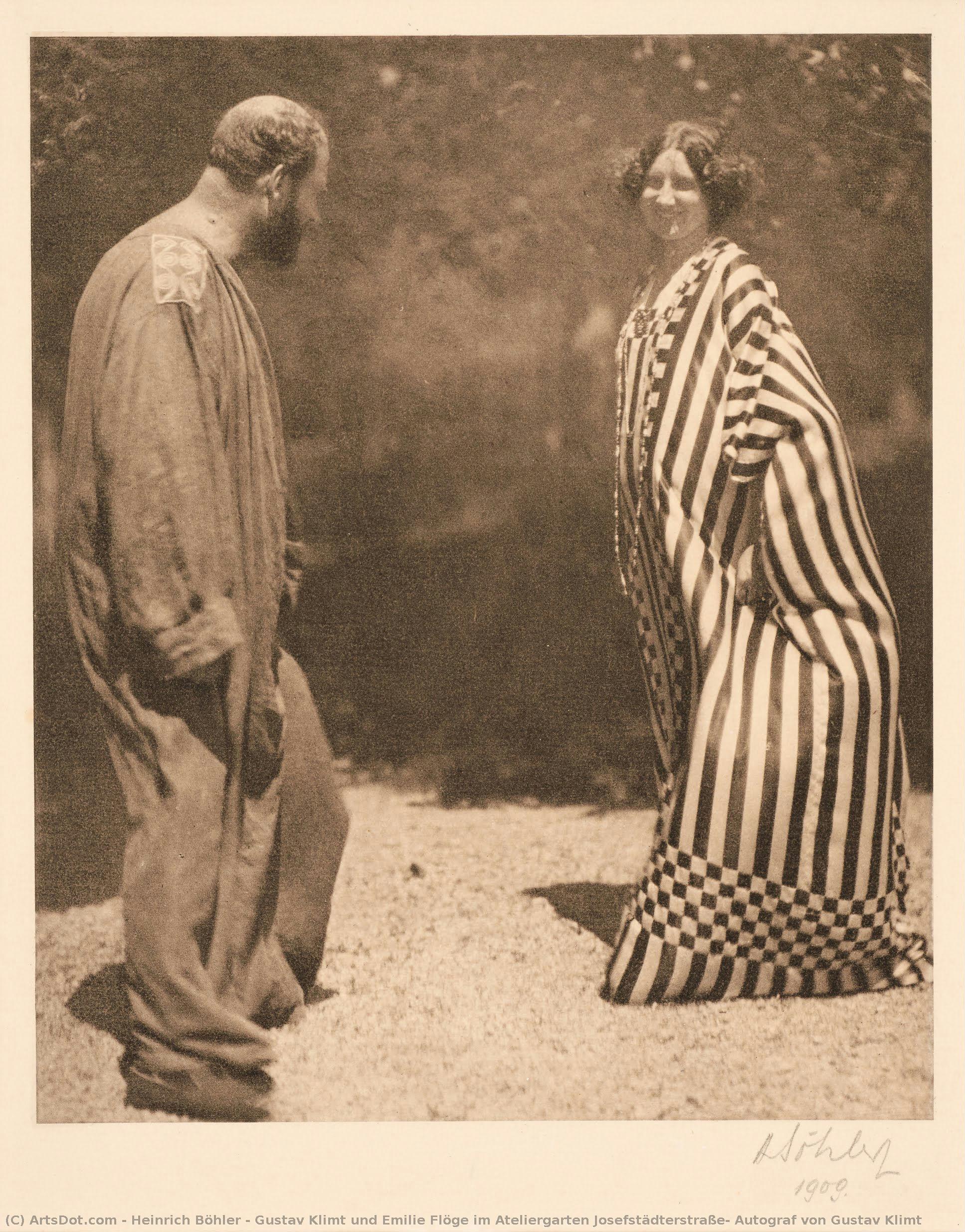 Gustav Klimt Und Emilie Flöge Im Ateliergarten Josefstädterstraße: Autograf Von Gustav Klimt — Heinrich Böhler