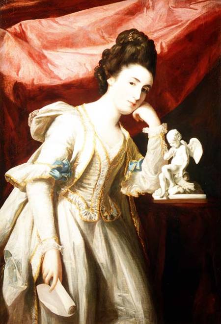 Portrait Of A Lady With A Statuette Of Cupid — Francis Cotes