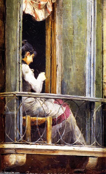Woman On A Balcony — Thomas William Roberts
