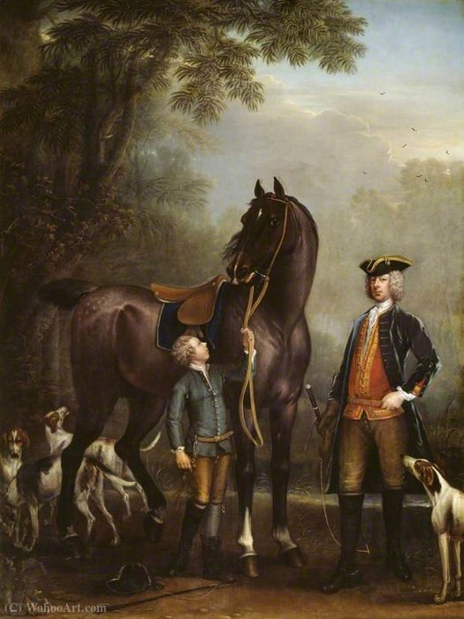 Viscount Weymouth's Hunt The Hon. John Spencer Beside A Hunter Held By A Young Boy — John Wootton