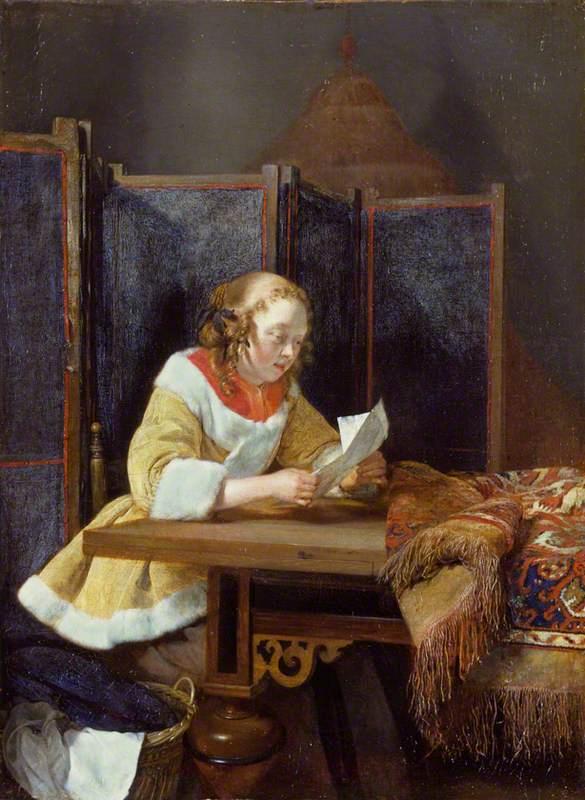 A Lady Reading A Letter — Герард Тер Борх Младший