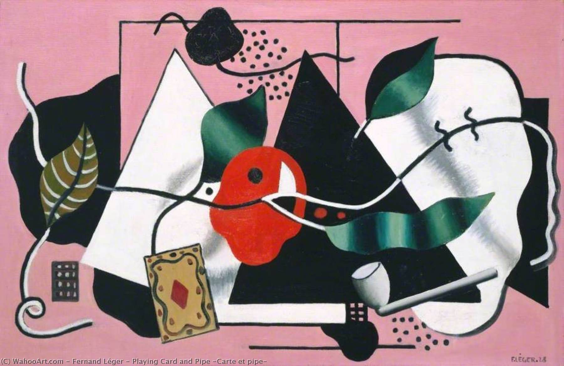 Playing Card And Pipe (carte Et Pipe) — フェルナンド・レジェ