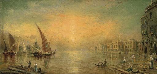 On The Bacino At Sunset, Venice — Adolphus Knell