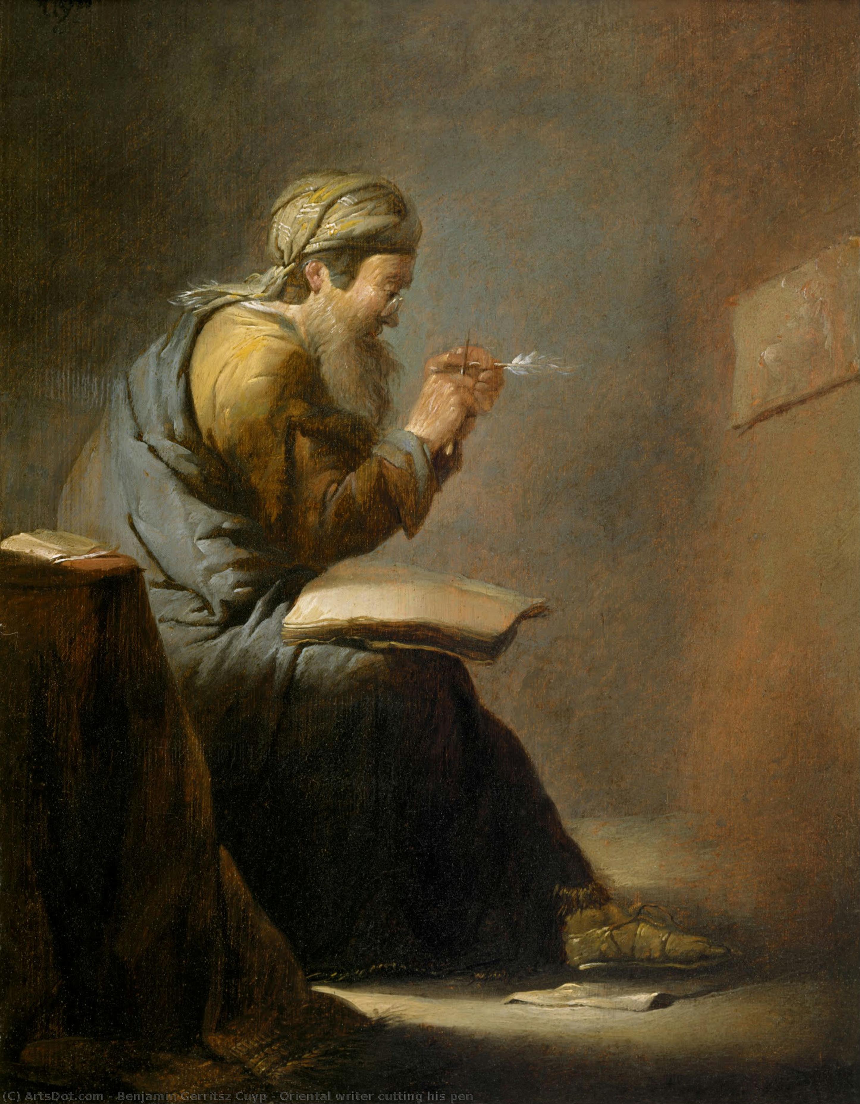 Oriental Writer Cutting His Pen — Benjamin Gerritsz Cuyp