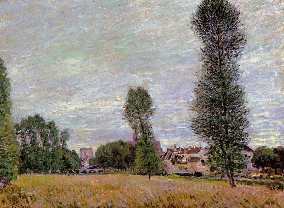 The Village Of Moret, Seen From The Fields — Alfred Sisley