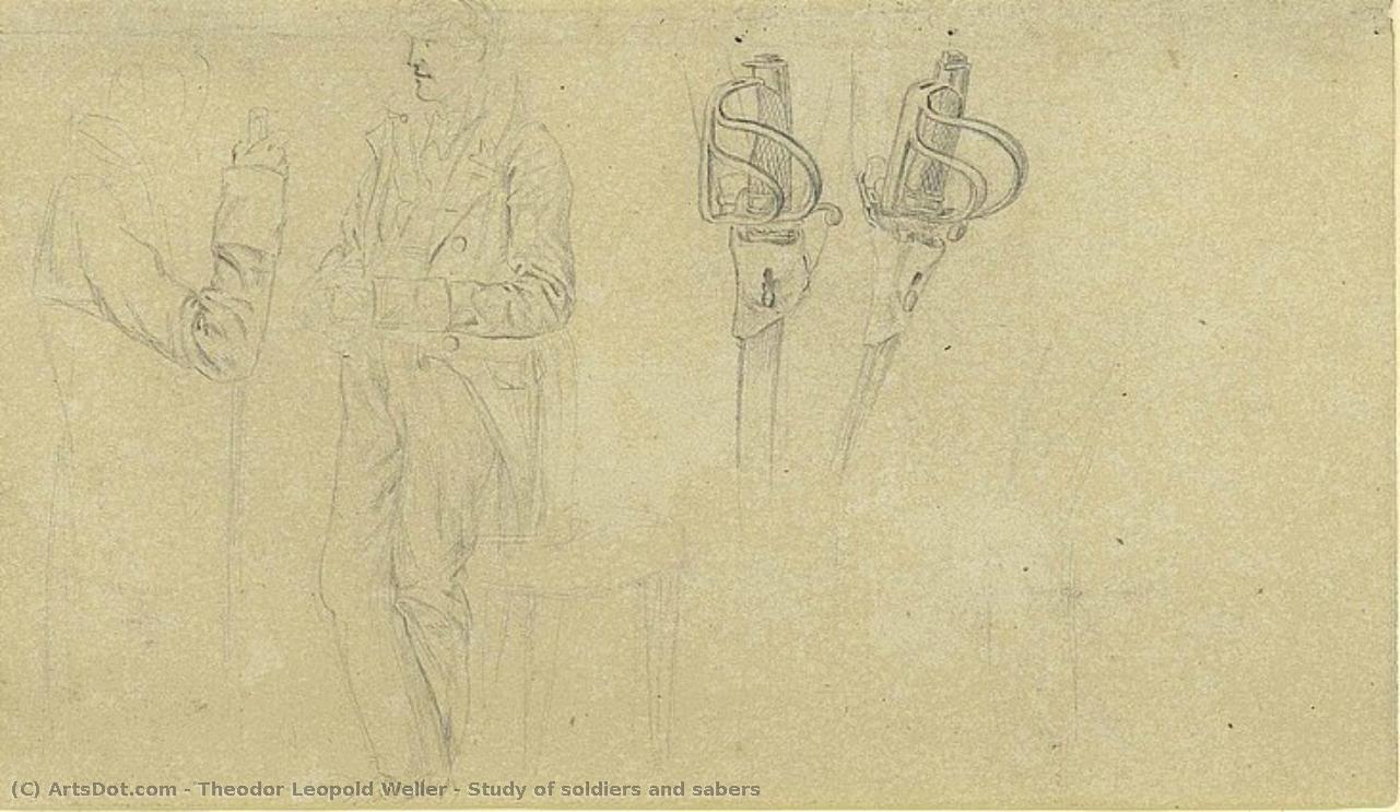 Study Of Soldiers And Sabers — Theodor Leopold Weller