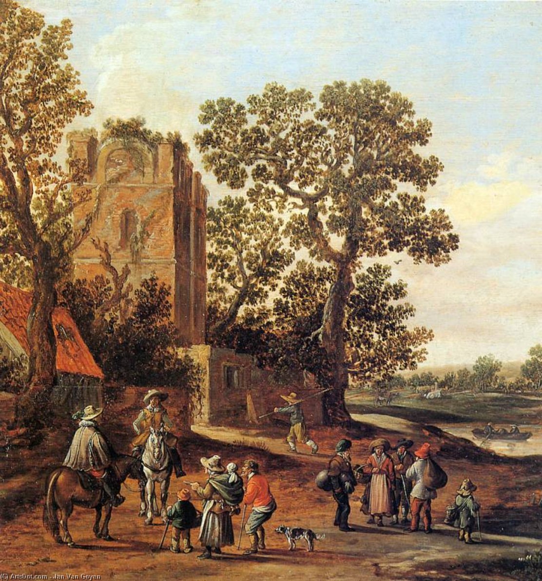Landscape With Ruin Of A Tower Sun — Jan Josephszoon Van Goyen