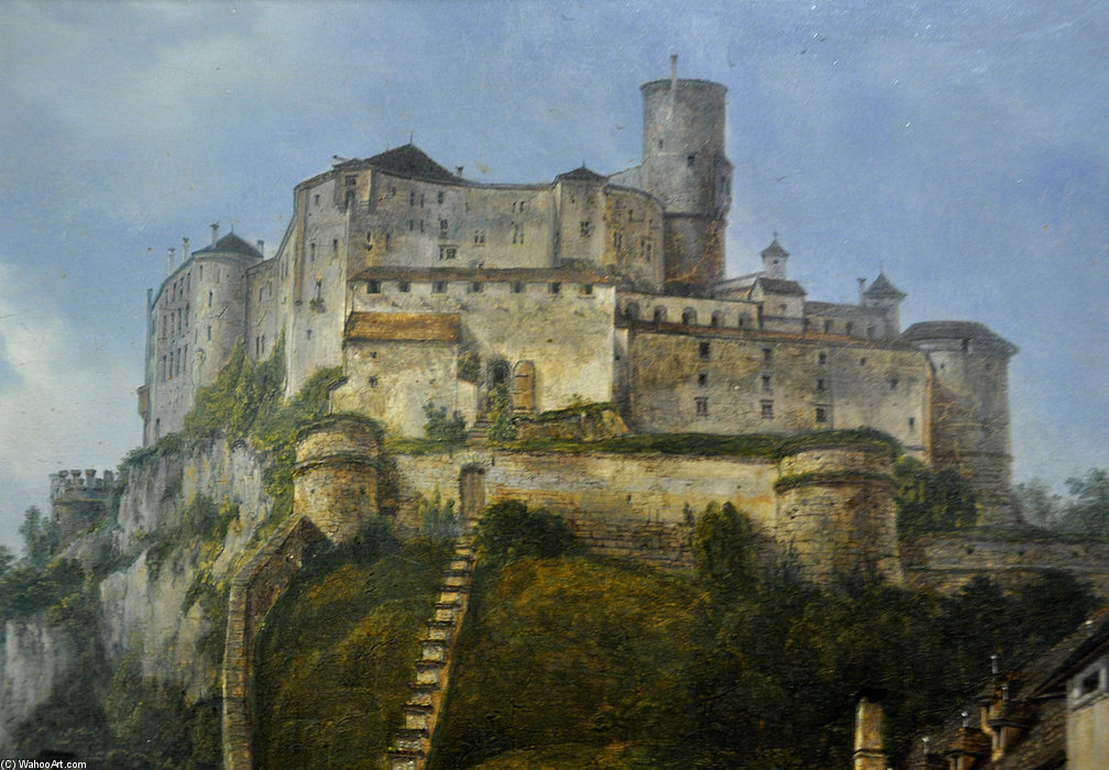 Nonnberg Und Festung Hohensalzburg — Domenico Quaglio