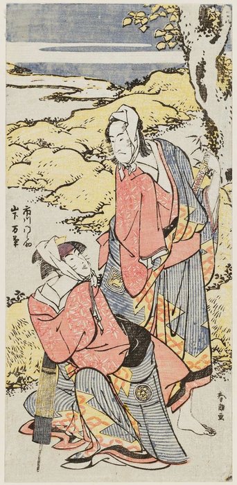 Die Schauspieler Ichikawa Monnosuke Ii Und Yamashita Mangiku — Katsushika Hokusai