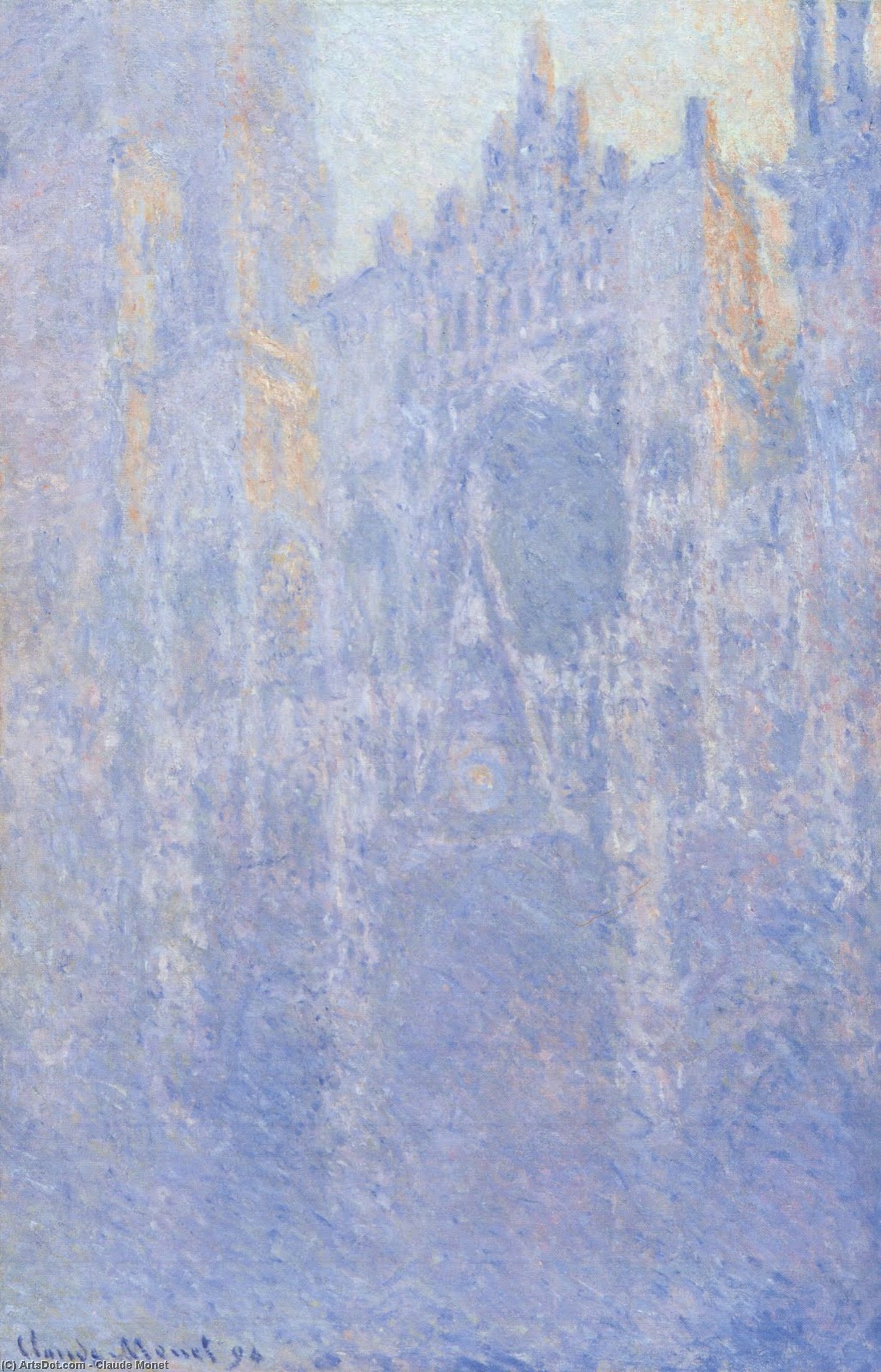 Rouen Cathedral, Das Portal, Morgennebel — Claude Monet