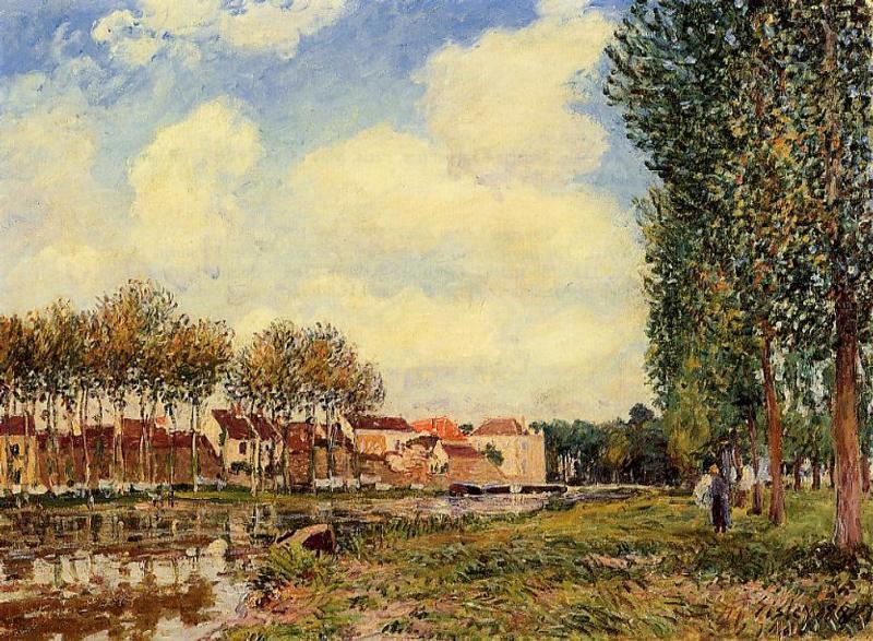 Banks Of The Loing At Moret, Morning — Alfred Sisley