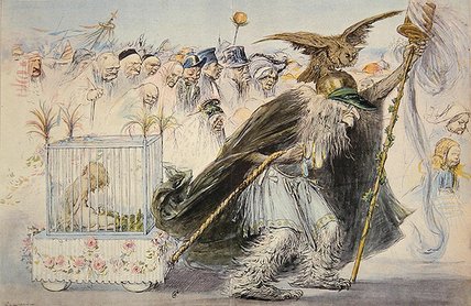 La Censure Traine L'amour Emprisonne — Charles Lucien Léandre