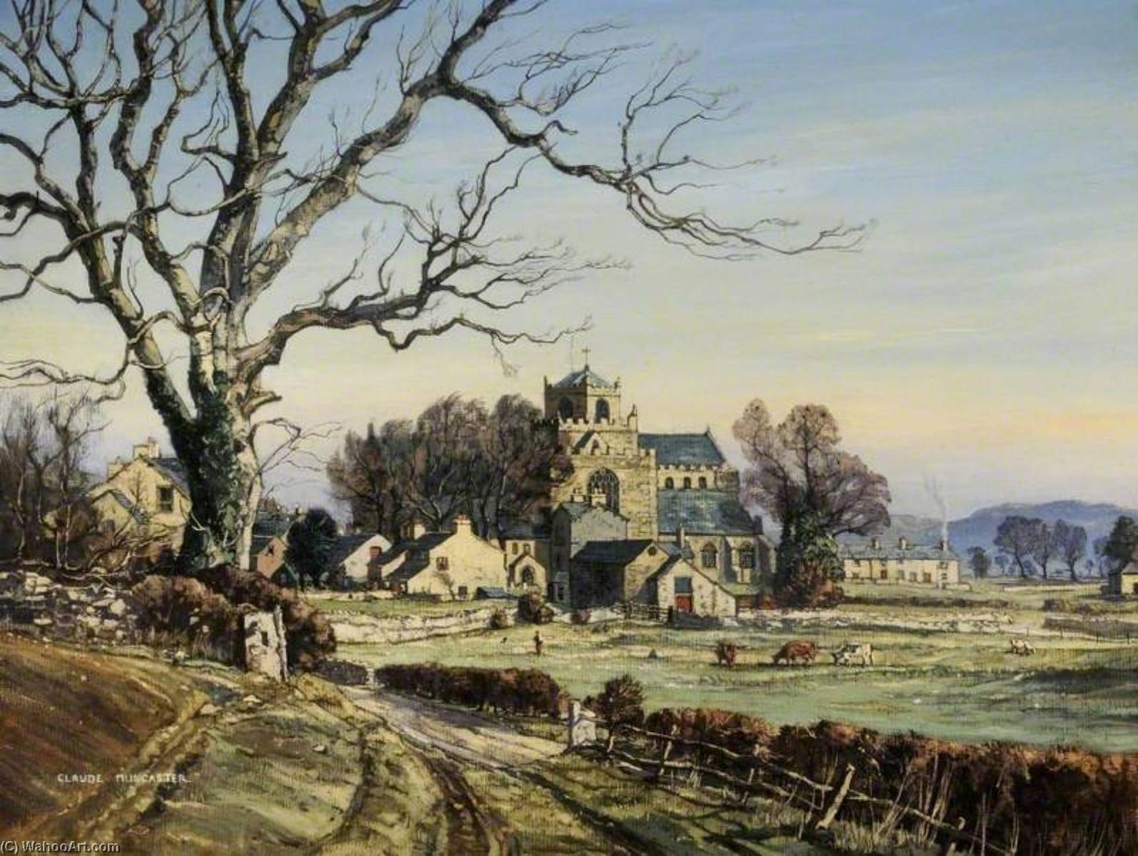 Winter's Morning, Cartmel Priory, Cumbria — Claude Muncaster