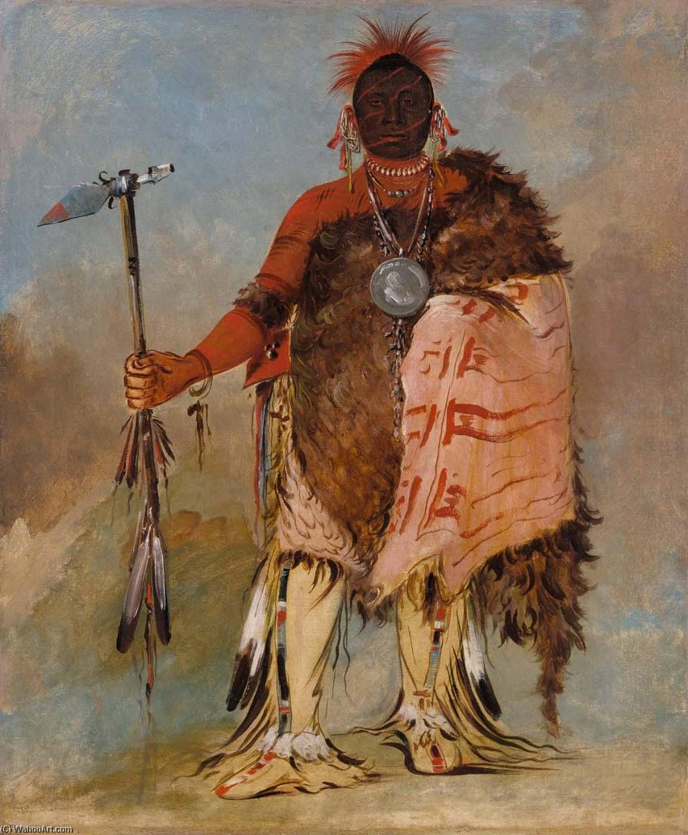Om Pah Tón Ga, Big Elk, A Famous Warrior — George Catlin
