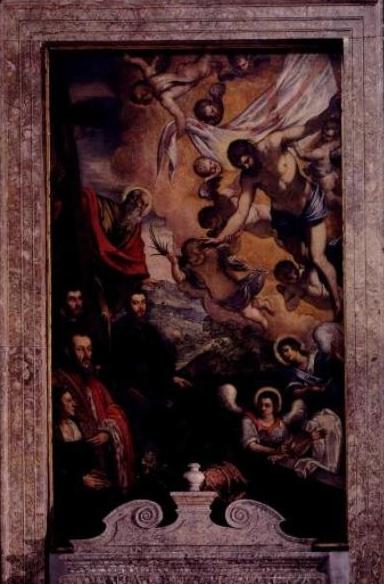 Risen Christ With St.andrew And Members Of Morosini Family — ティントレット