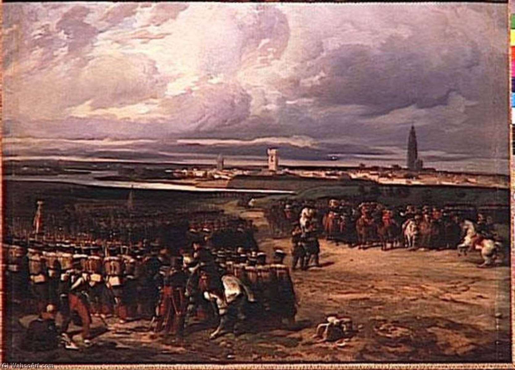 La Garnison Hollandaise Met Bas Les Armes Devant Les Francais A La Citadelle D'anvers.24 Decembre 1832 — Ežen Luis Lami