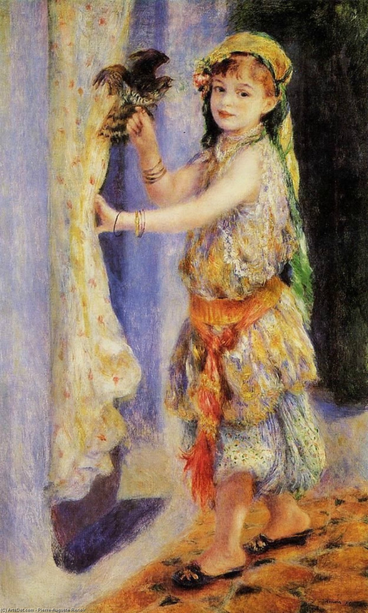 Girl With Falcon — Pierre-auguste Renoir