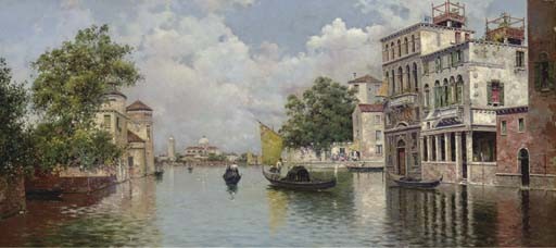 A Venetian Canal With A View Of The Island Of San Giorgio Maggiore In The Distance — Antonio Maria De La Concepcion Reyna Manescau