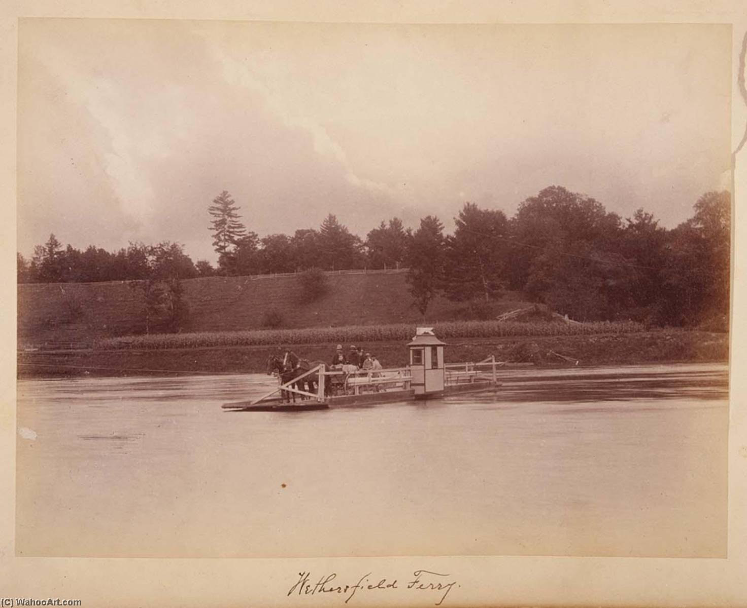 Wethersfield Ferry, From The Album Views Of Charlestown, New Hampshire — Gotthelf Pach