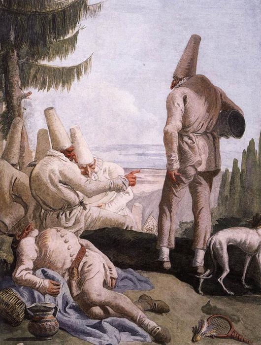 Pulcinella On Holiday — Giovanni Domenico Tiepolo