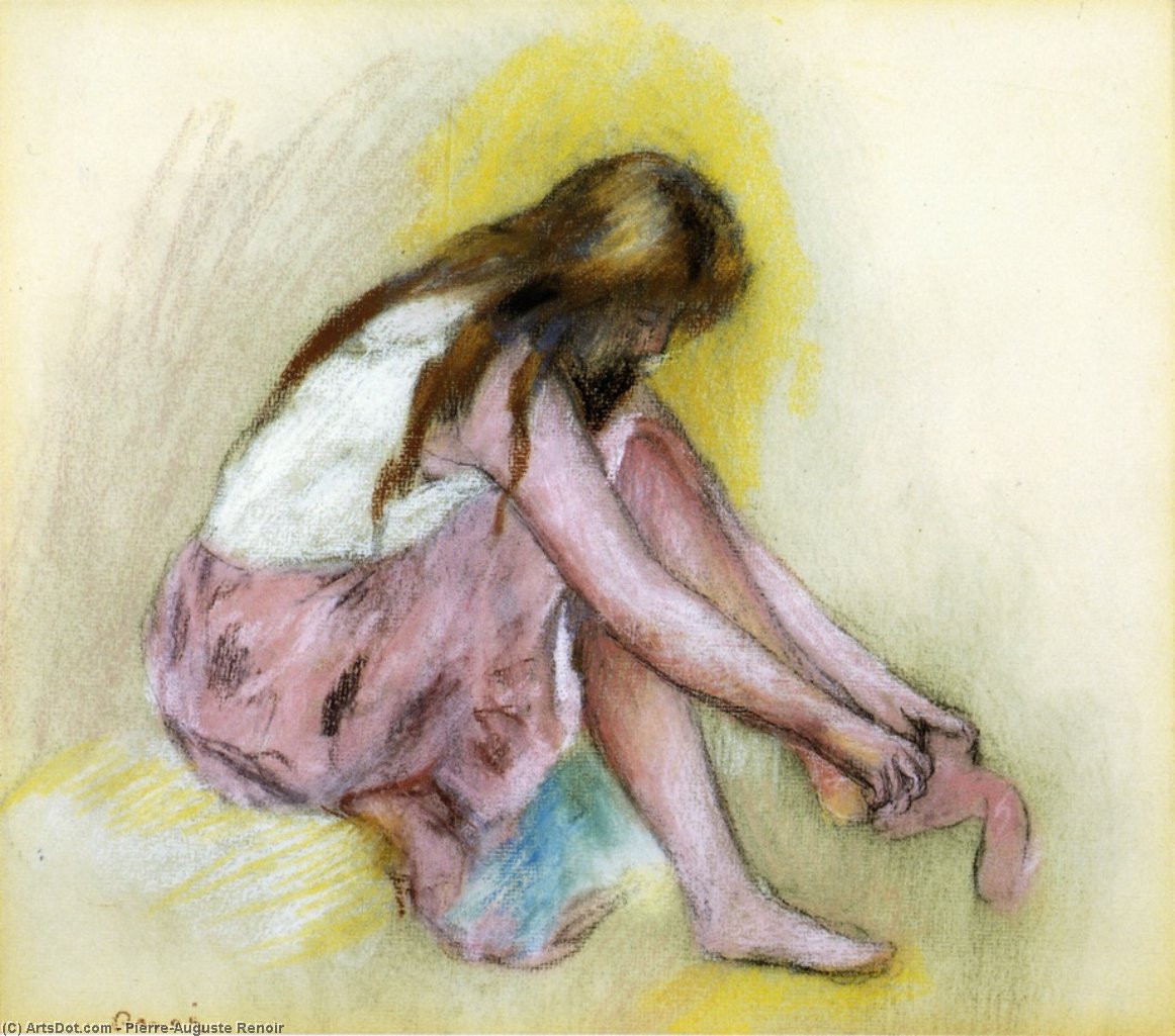 La Joven Deslizándose Con Los Calcetines — Pierre-auguste Renoir