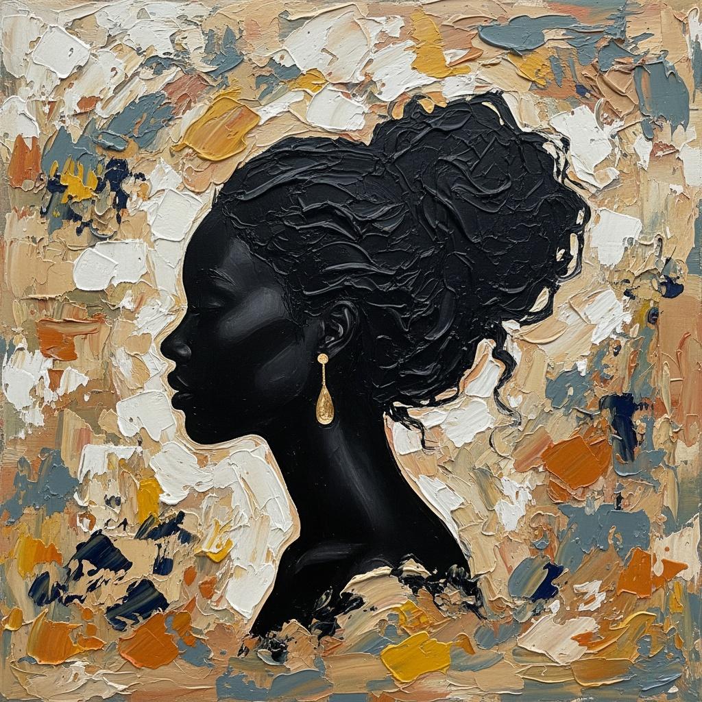 Ephemeral Silhouette Amidst Fragmented Ochre And Midnight Shadows, A Singular Masterpiece — Christian Noiret