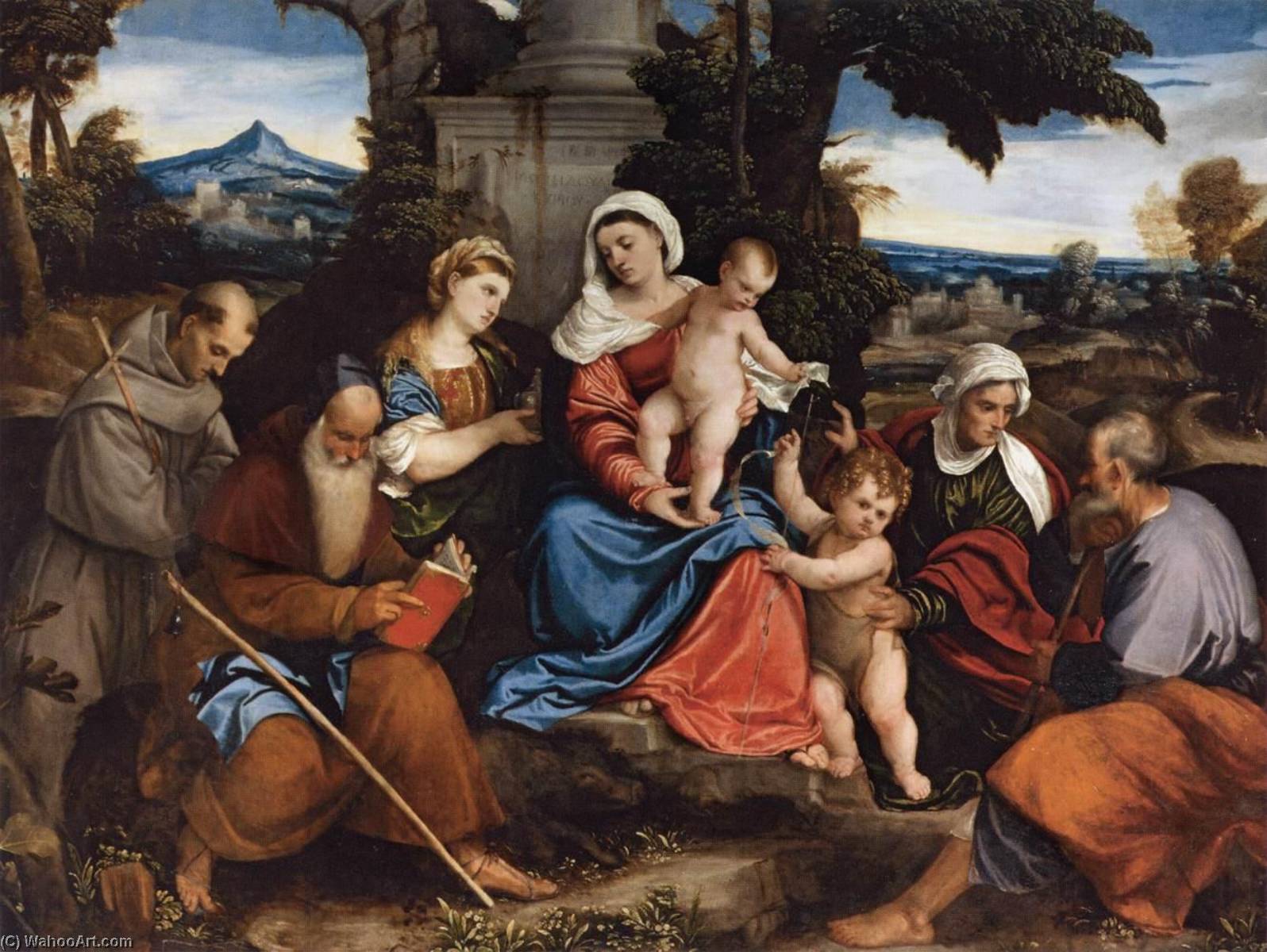 Holy Family With Saints — Bonifazio Veronese (bonifazio De Pitati)