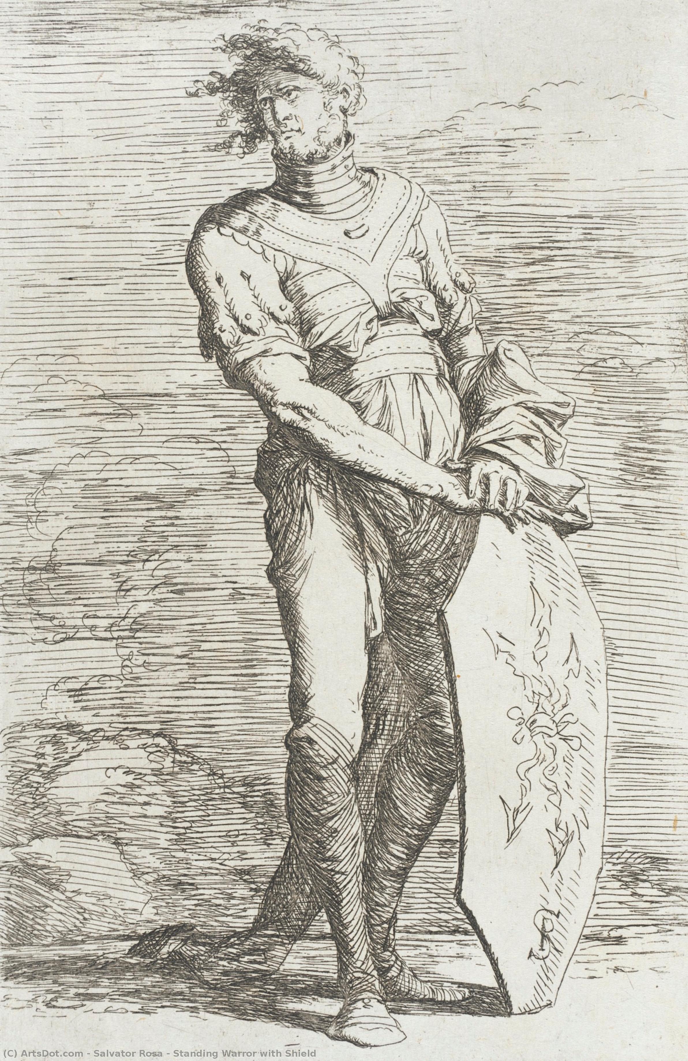 Standing Warror With Shield — Сальватор Роза