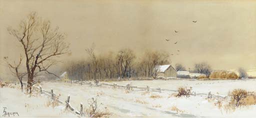 Farmhouse In The Snow — Alfred Thompson Bricher