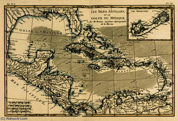The Antilles And The Gulf Of Mexico, From 'atlas De Toutes Les Parties Connues Du Globe Terrestre — Rigobert Bonne (charles Marie Rigobert Bonne)