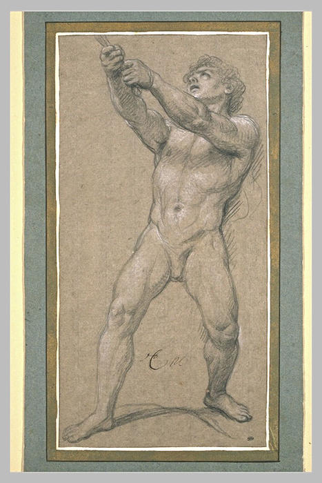 Homme Nu, Tirant Sur Une Corde — Charles Le Brun