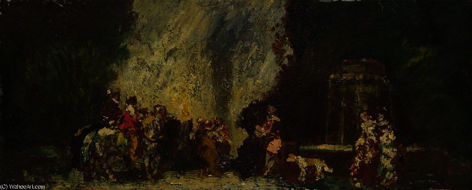 Meeting Place Of The Hunt — Adolphe Joseph Thomas Monticelli