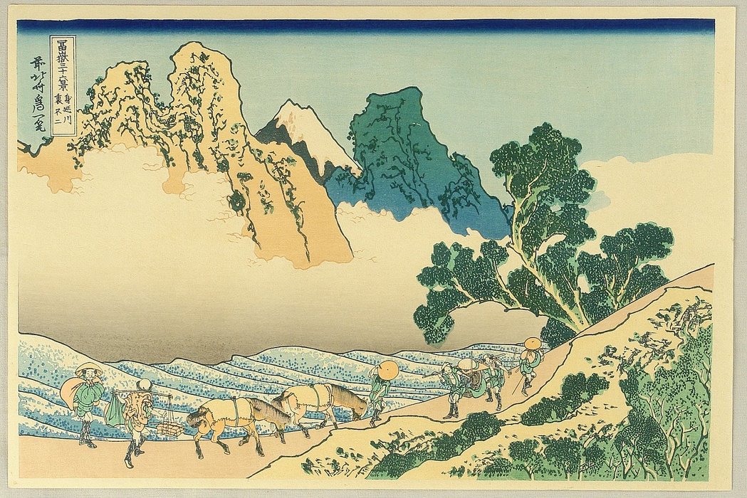 Fugaku Sanju-rokkei - Minobu River — Katsushika Hokusai