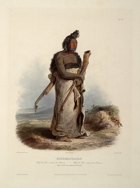 Mexkemahuastan Chief Of The Gros-ventres Des Praires Chief Of The Bigbellies Of The Prarie — Karl Bodmer