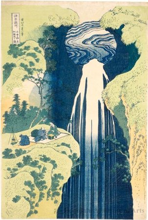 Amida-ga-taki Waterfall On The Kiso Road — Katsushika Hokusai