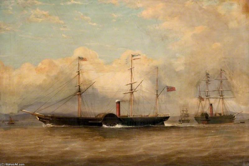 The British And North American Royal Mail Steam Ships 'europa' And 'niagara' Off The Tail Of The Bank — William Clark