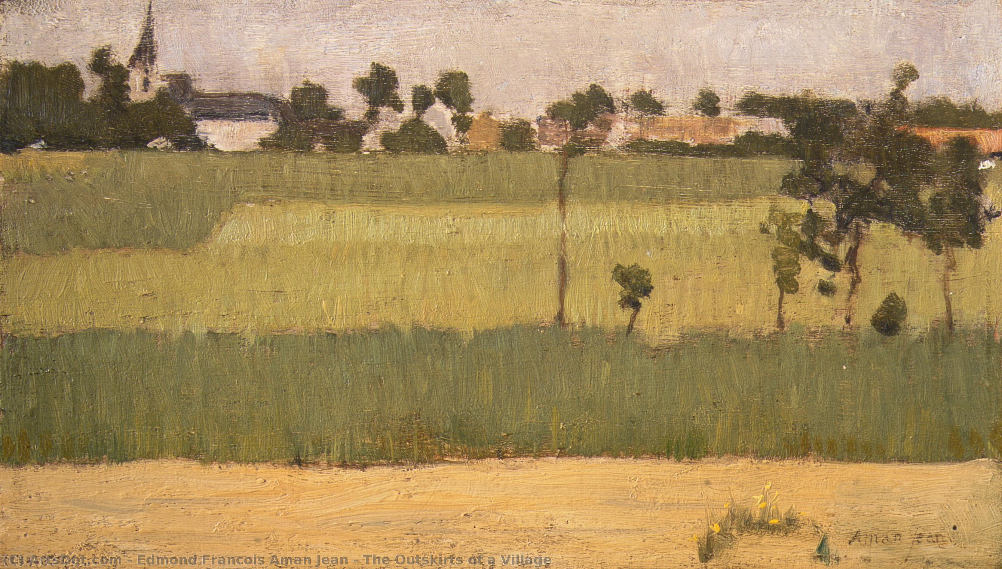 The Outskirts Of A Village — Edmond-françois Aman-jean