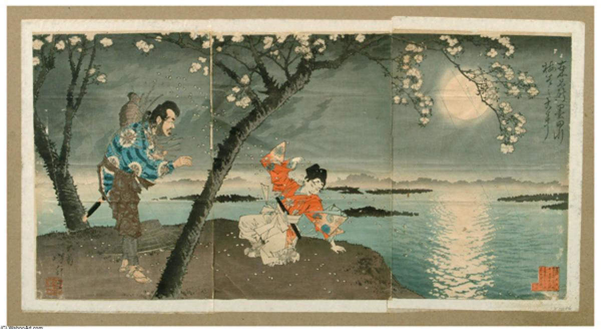 Famous Places In The East- Sumidagawa — Tsukioka Yoshitoshi