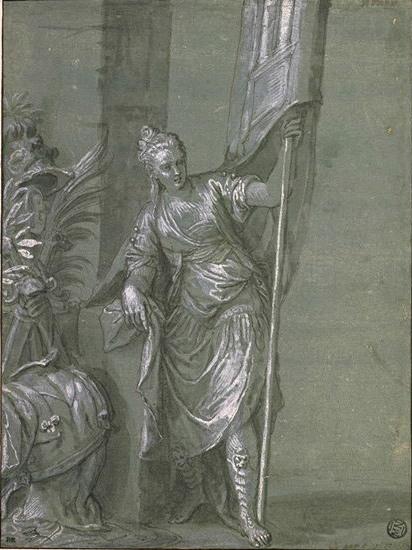 Standing Woman, A Banner In The Left Hand. Victory — Paolo Veronese