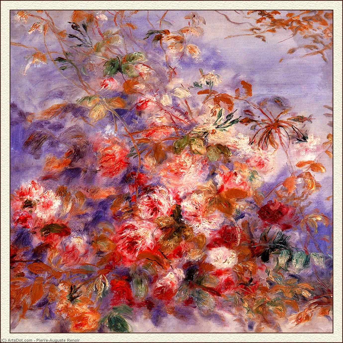 Roses By The Window — Pierre-auguste Renoir