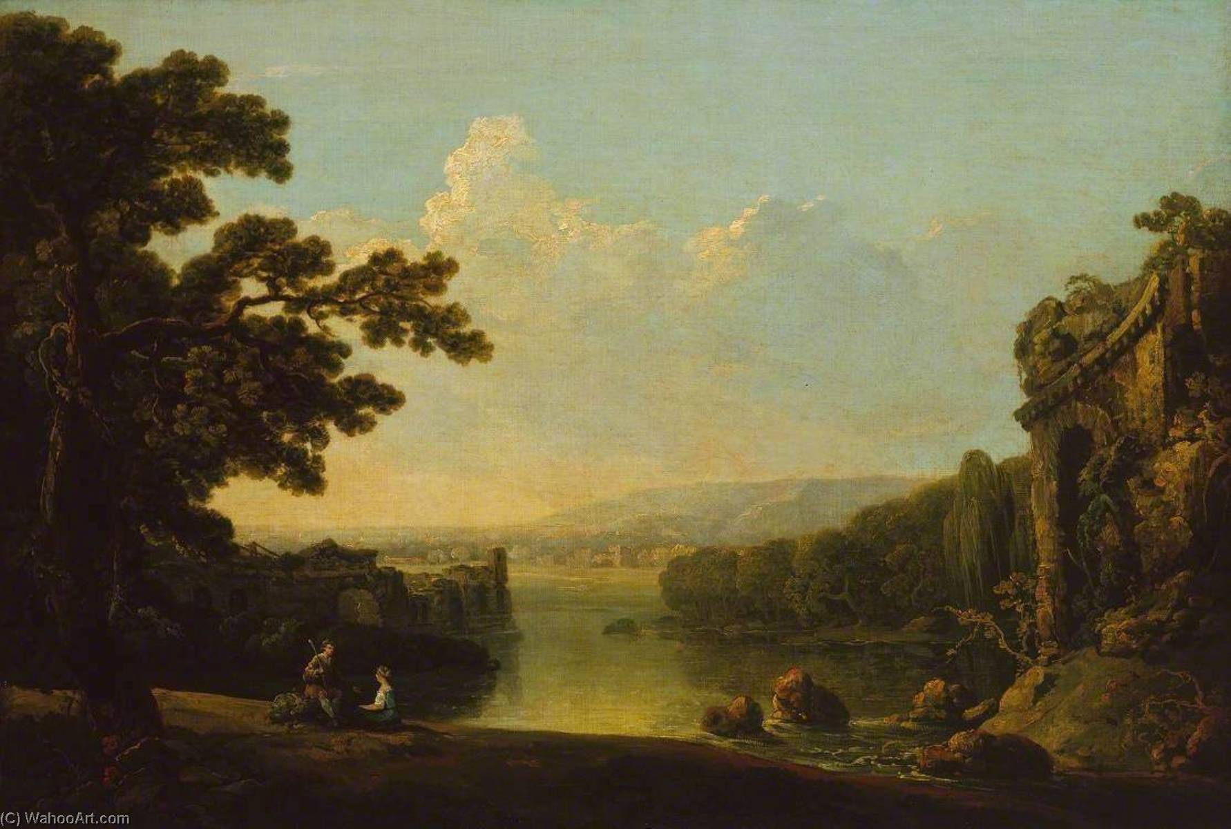 River Scene With Ruins — Nicholas Thomas Dall