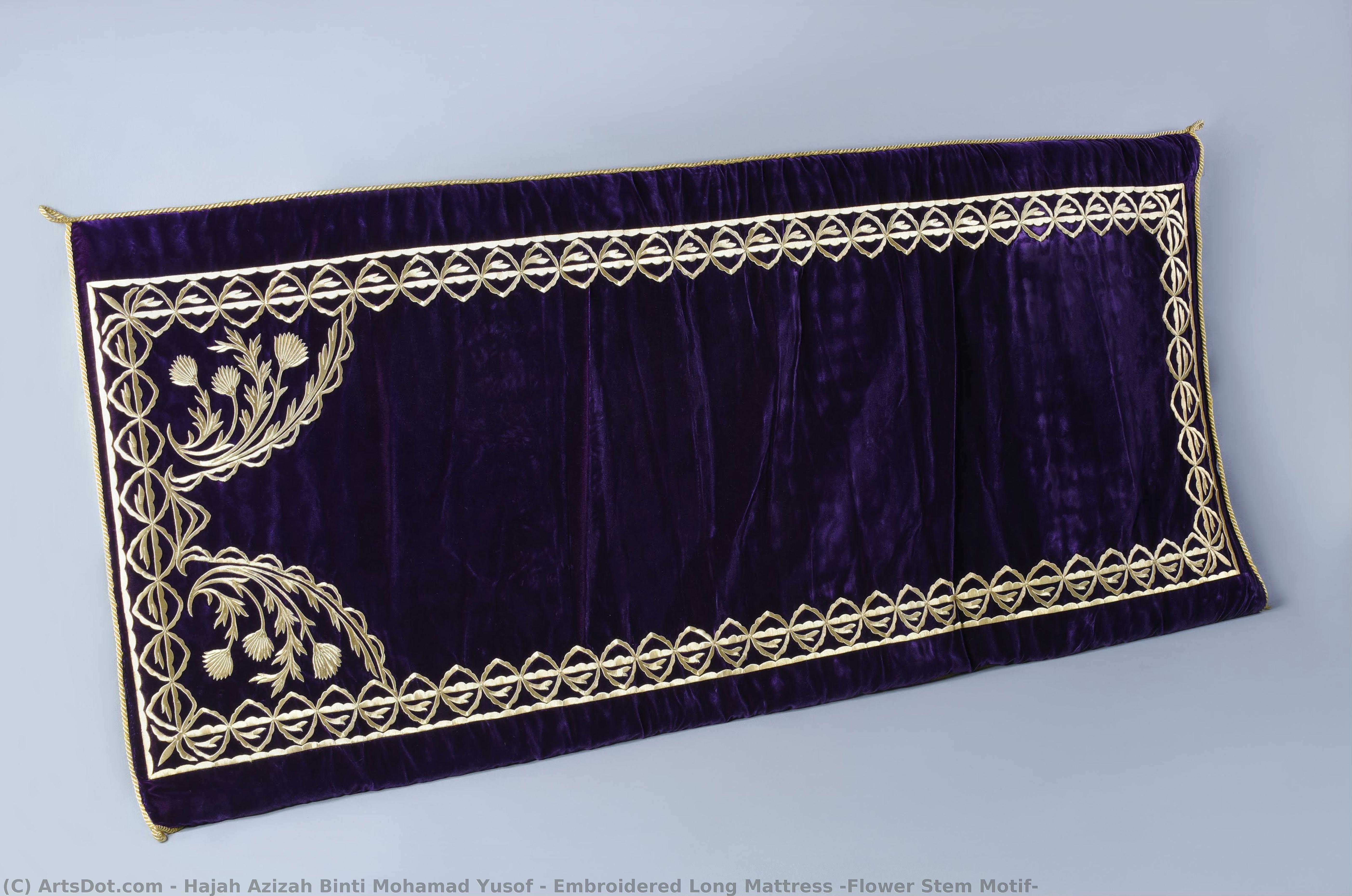 Embroidered Long Mattress (flower Stem Motif) — Hajah Azizah Binti Mohamad Yusof