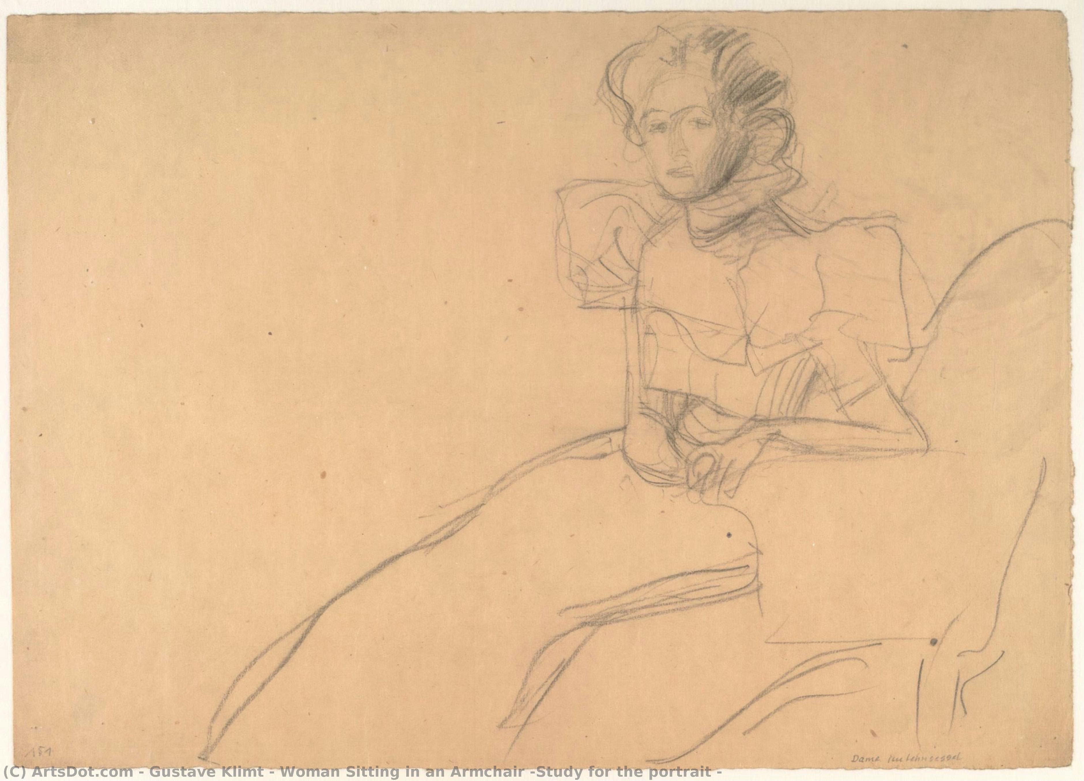 Mujer Sentada En Una Silla (estudio Para El Retrato — Gustav Klimt