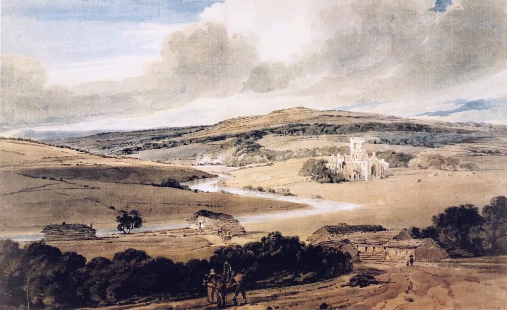 Kirkstall Abbey, Yorkshire, From Kirkstall Hill — Thomas Girtin